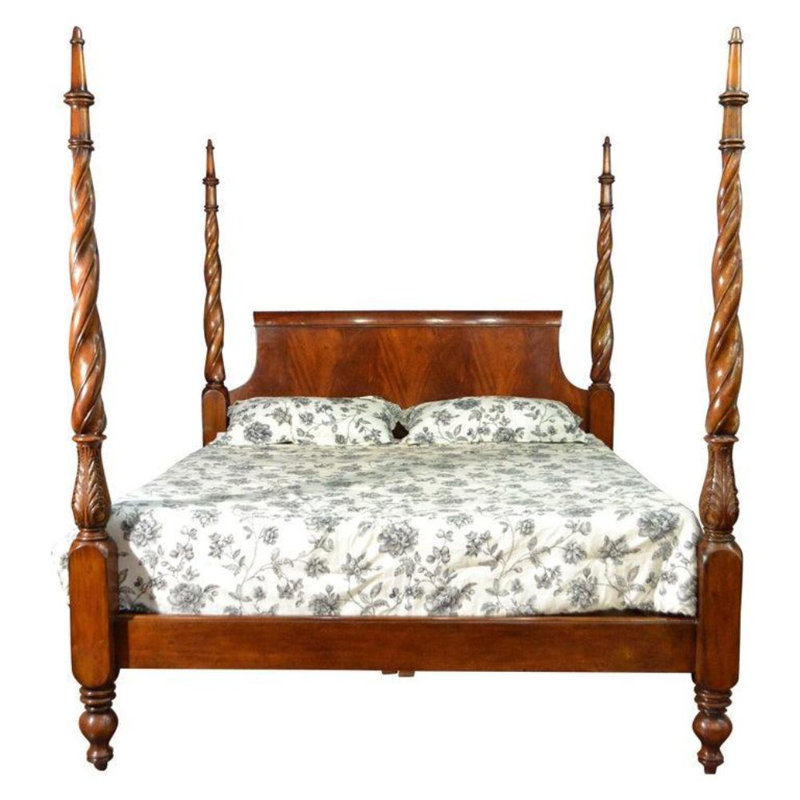 Leighton Hall Furniture Plantation King Solid Wood Four Poster Bed Perigold
